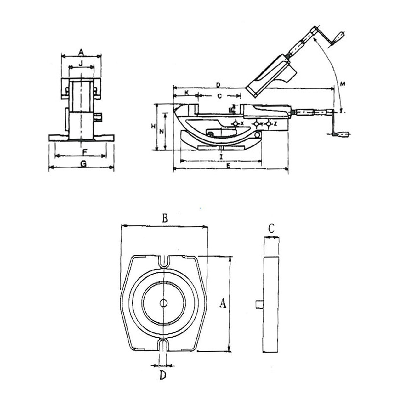 Bernardo Zweiachs-Maschinenschraubstock GS 100 28-2095